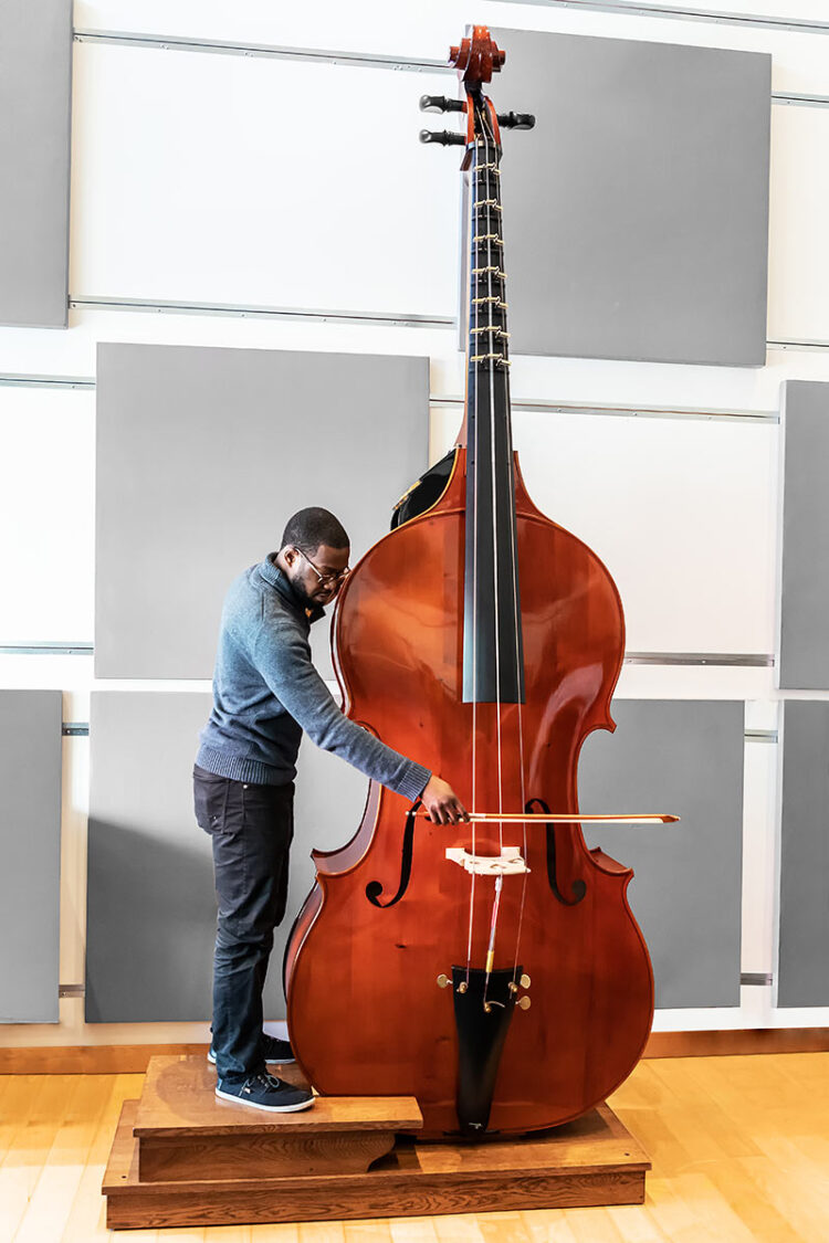 Octobass instrument outlet